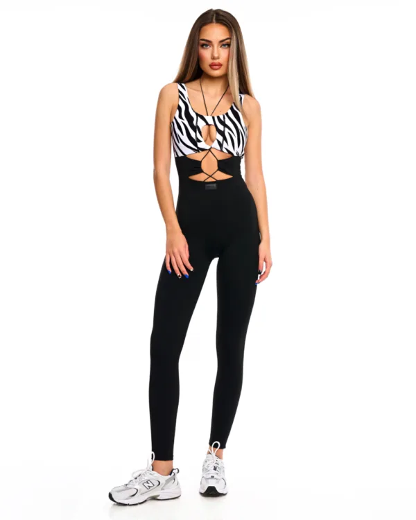 women's zebra jumpsuit